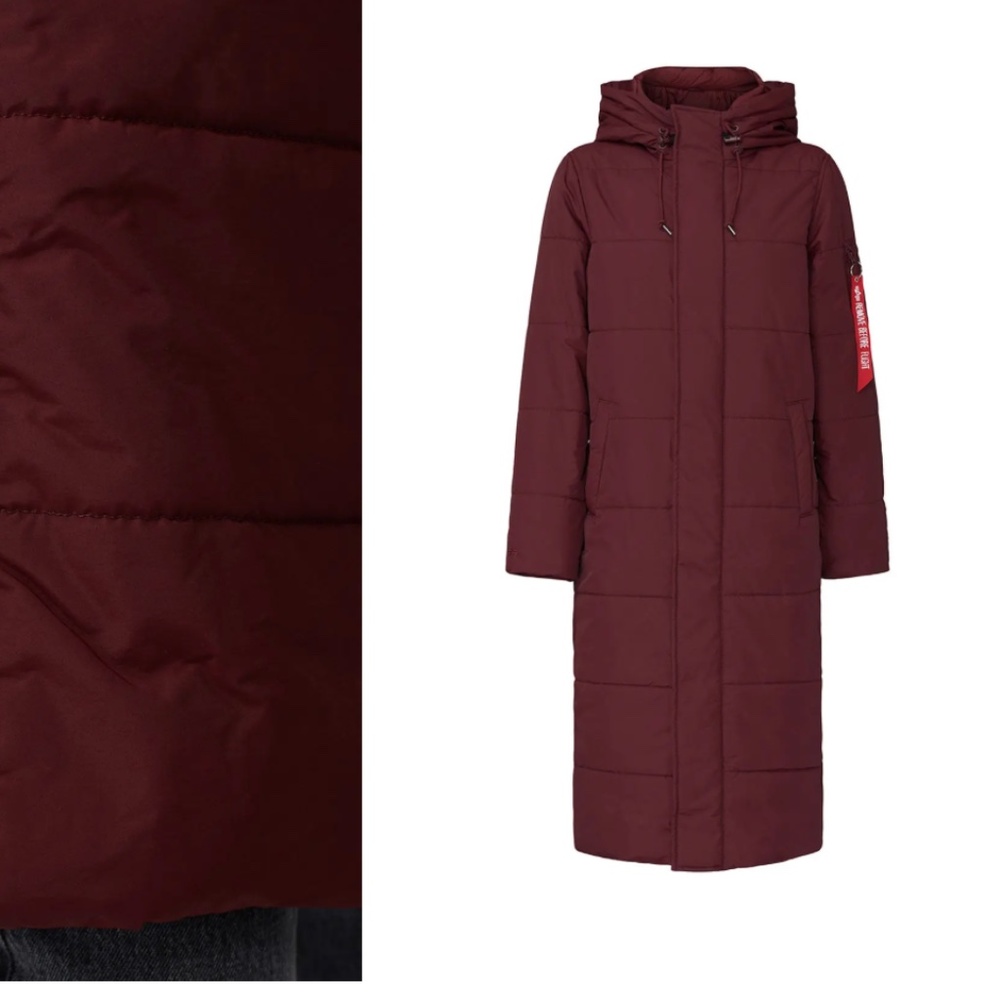 ALPHA INDUSTRIES WOMEN'S SIERRA PRIMALOFT PARKA MAROON. PUFFER JACKET. LIKE NEW
